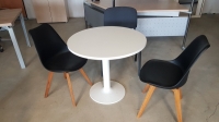 Table Ronde Blanche  pied corolle Dim : 80cm